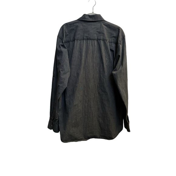 Coastal Men’s Modern Coyboy Western Wear Shirt Snap Up Black Pin Stripe XL - Picture 5 of 11